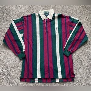Kings Court | Rugby Stripped Polo | Size M (Fits like a L or XL)